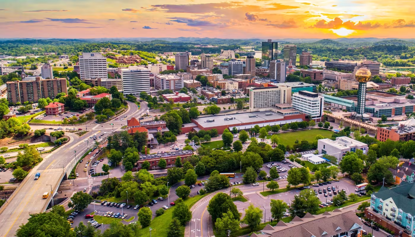 Knoxville, Tennessee, USA Downtown Skyline Aerial