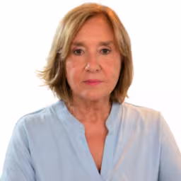 Woman wearing blue blouse