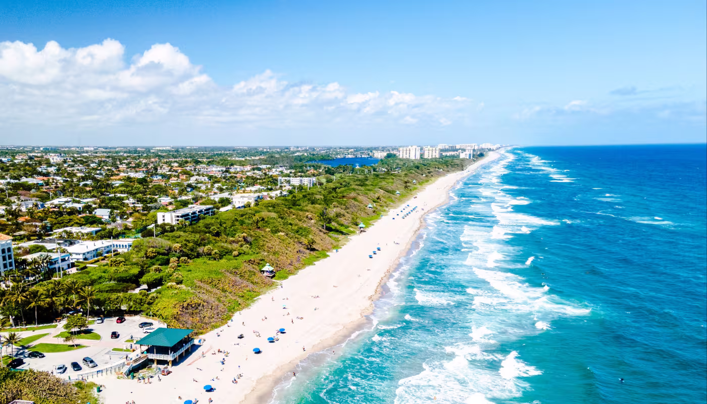 aerial of Boca Raton beach in Florida